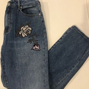Pacsun mom jeans with flower detail
